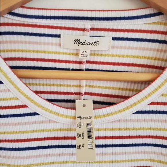 Madewell Long-Sleeve Baby Tee in Shimmer Stripe - Picture 8 of 8